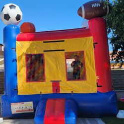 Golden Party Supplies - Small bouncy that was pretty large with hoop inside