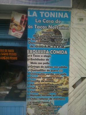Menu photo 2 La Tonina México, D.F., DIF