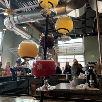 New Terrain Brewing - Beer sample tower - Breweries Near Me - Golden, Colorado New Terrain Brewing - Beer sample tower - Breweries Near Me - Golden, Colorado