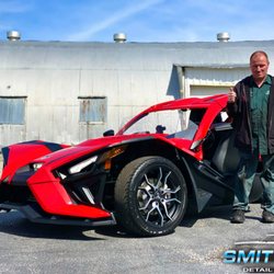 Smitty's Detail Shop - Rodney couldn't wait to see his Ceramic Coated Slingshot! Thank you Rodney, for choosing us for your coating needs!