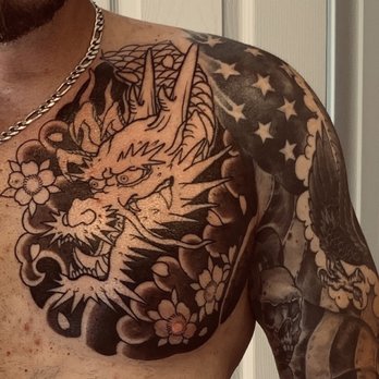 27 Tattoo Studio - Japanese Dragon w surrounding artwork! First of many sessions that carry over to my back. - Tattoo Near Me - Phoenix, Arizona