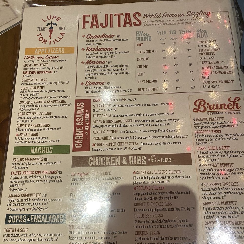 Lupe Tortilla Mexican Restaurant - Menu - Tex-Mex Near Me - San Antonio, Texas