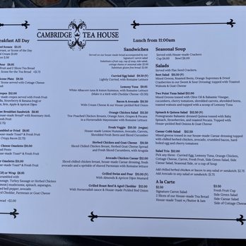 Cambridge Tea House - Menu - Breakfast & Brunch Near Me - Marble Cliff, Ohio