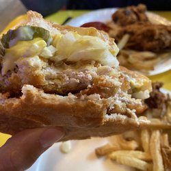 Freeway Tavern - Whop chop (pork chop sandwich). Yummy!