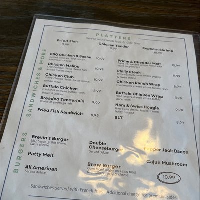 Menu photo 2 Brevin's Downtown Eatery & Lounge Churubusco, IN Menu photo 2 Brevin's Downtown Eatery & Lounge Churubusco, IN