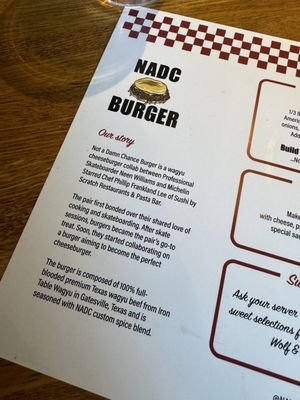 Menu photo 8 NADC Burger Austin, TX
