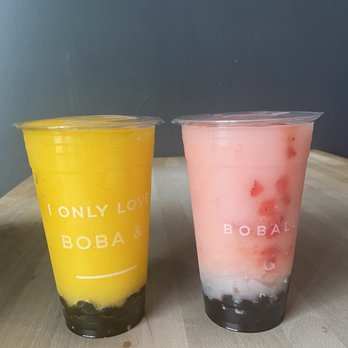 BobaLust - Mango slushie and the lychee signature drink - Bubble Tea Near Me - Federal Way, Washington