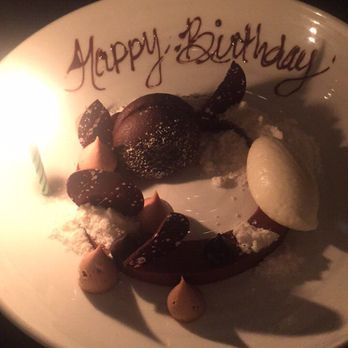 Blue Duck Tavern - Chocolate ganache dessert with white chocolate ice cream - New American Near Me - Washington, DC, District of Columbia