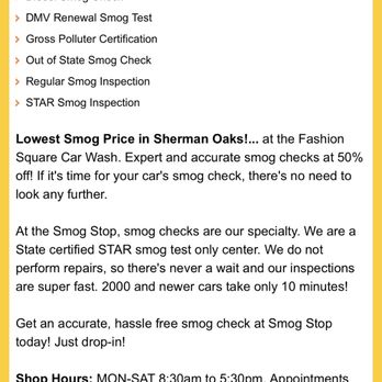Smog Stop - Smog Check Stations Near Me - Sherman Oaks, California Smog Stop - Smog Check Stations Near Me - Sherman Oaks, California