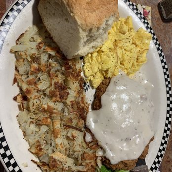 Black Bear Diner Yuma - Country fried steak w/ scrambled eggs and hashbrown. I got the small portion of the steak but there's a bigger option if you want more :-) - Diners Near Me - Yuma, Arizona