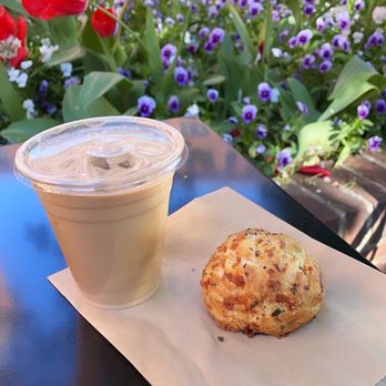 Dog Tag Bakery - Small Iced Latte and ham and cheese Savory Scones - Bakeries Near Me - Washington, DC, District of Columbia