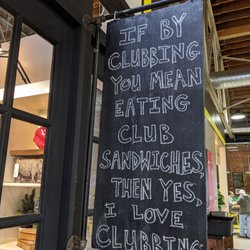 The Nest - The sign on the outside.