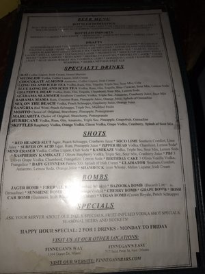 Menu photo 6 Finnegan's Road Miami Beach, FL Menu photo 6 Finnegan's Road Miami Beach, FL