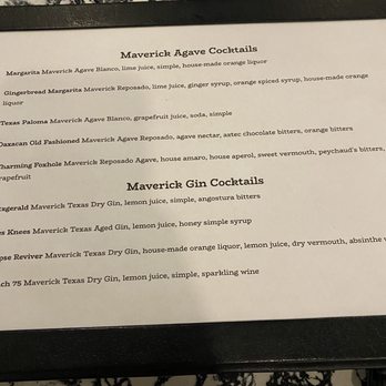 Maverick Distilling - Agave and gin cocktails- menu 1/13/2024 - Distilleries Near Me - San Antonio, Texas Maverick Distilling - Agave and gin cocktails- menu 1/13/2024 - Distilleries Near Me - San Antonio, Texas