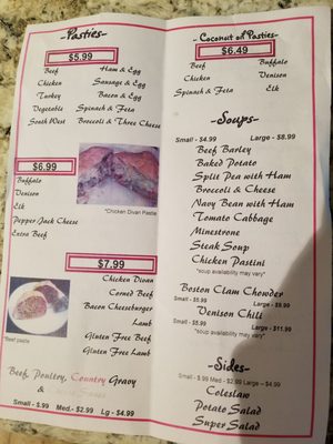 Menu photo 2 Uncle Peter's Pasties Orion Township, MI