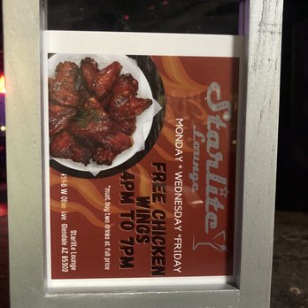 Starlite Lounge - a menu for a restaurant - Bars Near Me - Glendale, Arizona