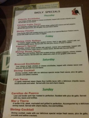 Menu photo 5 El Matador Restaurant Denton, TX