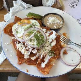 Chilaquiles rojos to die for!