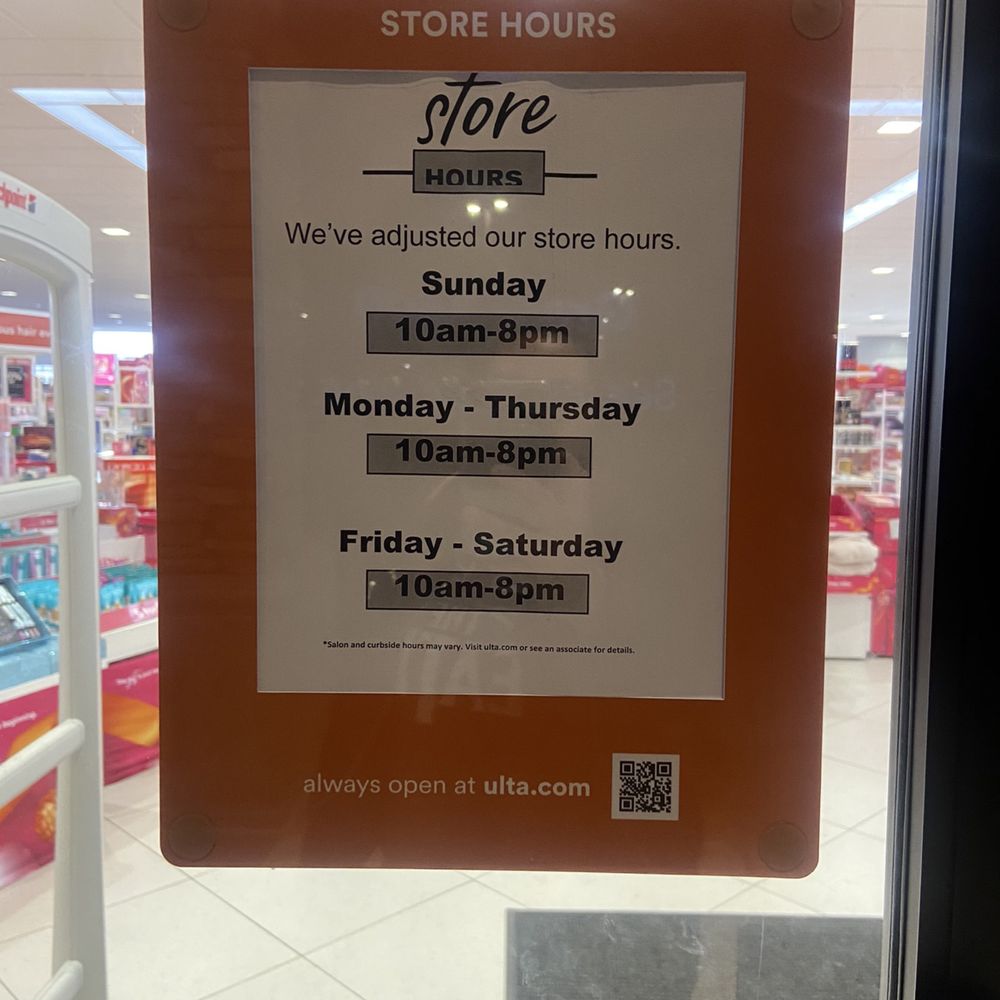 Ulta Beauty - 11/20/23 - Temporary Store Hours on 11/20/23 - Cosmetics & Beauty Supply Near Me - Camarillo, California Ulta Beauty - 11/20/23 - Temporary Store Hours on 11/20/23 - Cosmetics & Beauty Supply Near Me - Camarillo, California