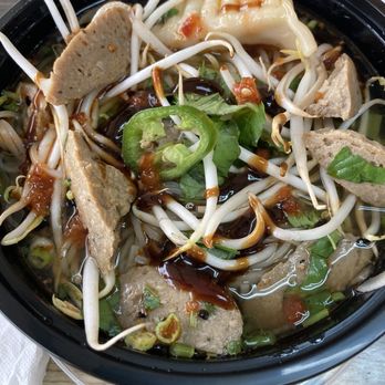 Pho in the Box - Constructed and ready to eat Meatball Pho with a few Chicken Dumplings in the mix - Vietnamese Near Me - Keller, Texas Pho in the Box - Constructed and ready to eat Meatball Pho with a few Chicken Dumplings in the mix - Vietnamese Near Me - Keller, Texas