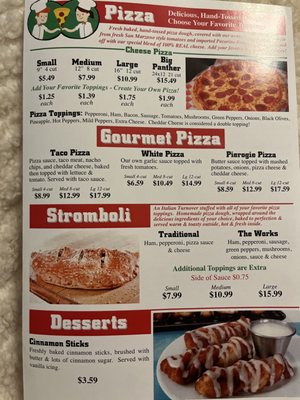 Menu photo 2 Double K Pizza Central City, PA