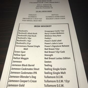Francis Bogside - St. Patrick's Day Drink Menu - Gastropubs Near Me - San Antonio, Texas