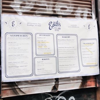 Edith’s Sandwich Counter - the menu - Bakeries Near Me - Brooklyn, New York