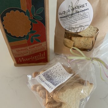 Flour Market - Marigold coffee (several blends available), fresh crackers and llama shortbread cookies! - Bakeries Near Me - Portland, Oregon