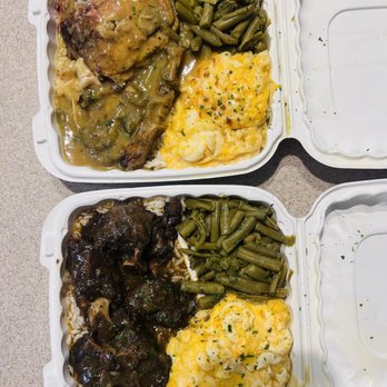 Honey Bun Cake Factory - Dinner plate: Smothered turkey wings and chicken with mac n cheese; oxtails with same sides. Delicious! - Bakeries Near Me - Bryans Road, Maryland Honey Bun Cake Factory - Dinner plate: Smothered turkey wings and chicken with mac n cheese; oxtails with same sides. Delicious! - Bakeries Near Me - Bryans Road, Maryland