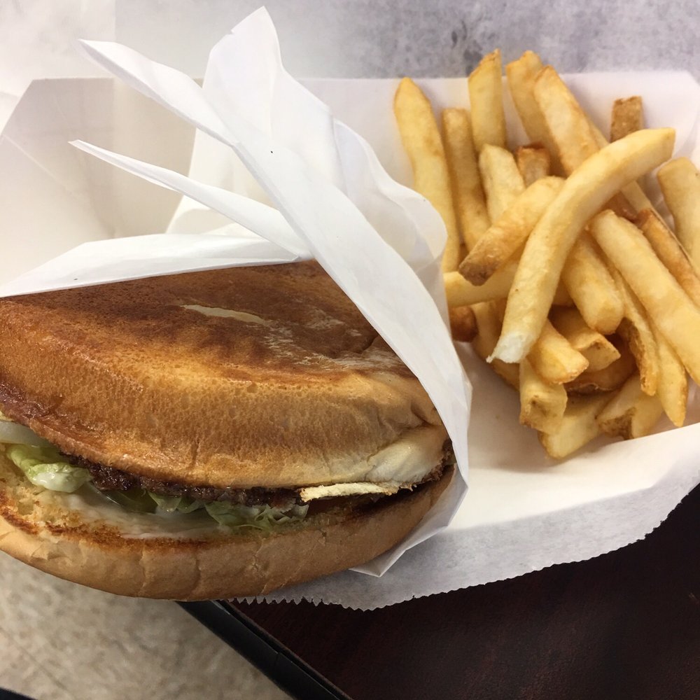 Burger and fries! Burger and fries!