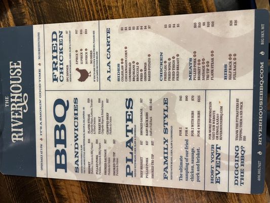 Menu photo 8 Riverhouse BBQ & Events Big Sky, MT