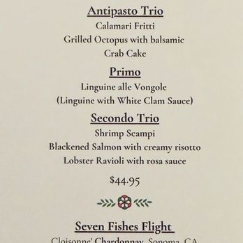 Lambertis Ristorante & Wine Bar - "Feast of the Seven Fishes" Menu - Wine Bars Near Me - Irving, Texas