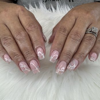 Nina Nails - Pink Natural set By: Natalie - Nail Salons Near Me - Corona, California