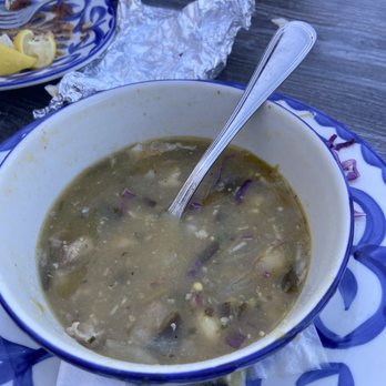 Barrio Queen - Pozole .. mainly cabbage and onions .. and warm not hot .. this should be hot - Mexican Near Me - Phoenix, Arizona