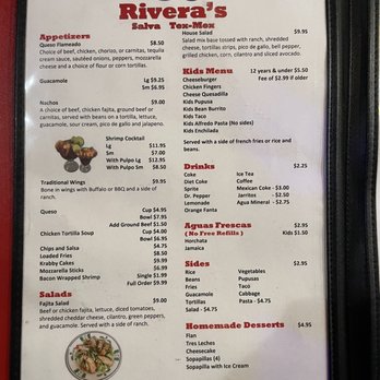 Riveras Salva Tex Mex - the menu - Tex-Mex Near Me - Princeton, Texas Riveras Salva Tex Mex - the menu - Tex-Mex Near Me - Princeton, Texas