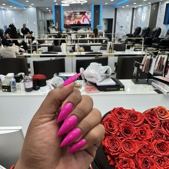 Parise Nails & Spa - Hot pink stilettos - Nail Salons Near Me - Carson, California Parise Nails & Spa - Hot pink stilettos - Nail Salons Near Me - Carson, California