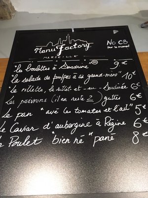 Menu photo 4 Manufactory Marseille, 13 Menu photo 4 Manufactory Marseille, 13
