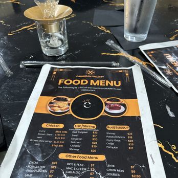 Caribbean Dynasty - Table setting and menu - Caribbean Near Me - Baltimore, Maryland