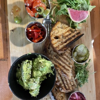 Escape Craft Brewery - Avocado toast platter - Breweries Near Me - Redlands, California Escape Craft Brewery - Avocado toast platter - Breweries Near Me - Redlands, California