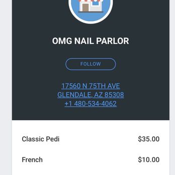 OMG! Nail Parlor - Reciept - Nail Salons Near Me - Glendale, Arizona