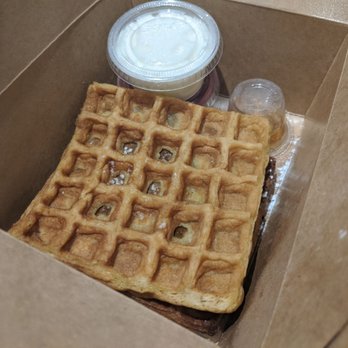 Lady Marmalade - Waffles with whipped cream, berry compote, and syrup - Breakfast & Brunch Near Me - Toronto, Ontario