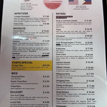 Ardys Concession - Filipino Near Me - Indianapolis, Indiana