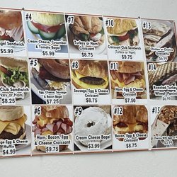 Donut King - Menu for all the sandwiches
