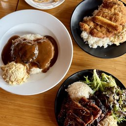 Loco Moco, Chicken Katsu & Kalbi. Loco Moco, Chicken Katsu & Kalbi.