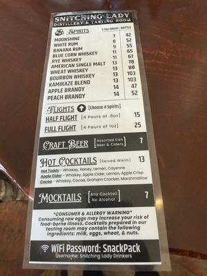 Menu photo 1 Snitching Lady Distillery Fairplay, CO
