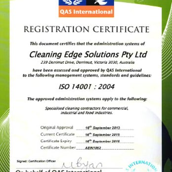 Cleaning Edge Solutions - iso certification - Office Cleaning Near Me - Derrimut, VIC Cleaning Edge Solutions - iso certification - Office Cleaning Near Me - Derrimut, VIC