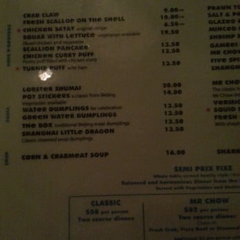 Mr Chow - Menu 4 - Chinese Near Me - Beverly Hills, California
