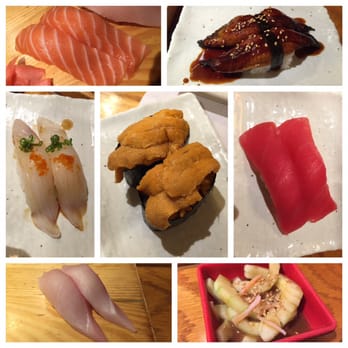 Kyoto Sushi - Salmon, eel, halibut, uni, tuna, yellowtail, and cucumber with sesame seeds - Sushi Bars Near Me - Downey, California Kyoto Sushi - Salmon, eel, halibut, uni, tuna, yellowtail, and cucumber with sesame seeds - Sushi Bars Near Me - Downey, California