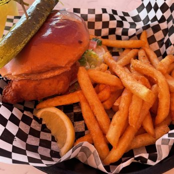 McSeagull's Restaurant - Haddock sandwich with fries - Seafood Near Me - Boothbay Harbor, Maine