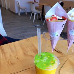 Panda Crepe - Mango Slush with boba bubbles